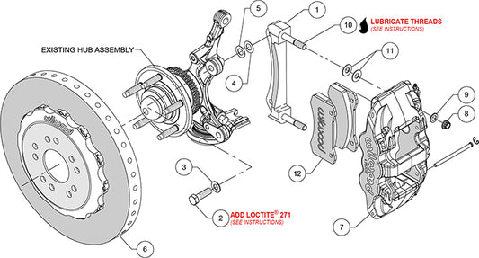 140-12756-CSICR - Wilwood Big Brake Kit - Front - 355x32mm Plain - AERO6 Red