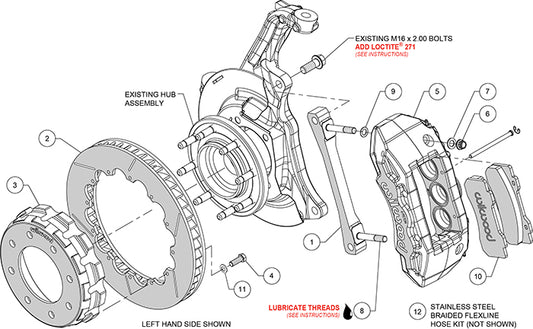 140-13873 - Wilwood Big Brake Kit - Front - 381x38mm Bi-Slotted - TX6R Black