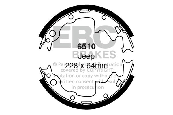 6510 - EBC Brake Shoes; Rear