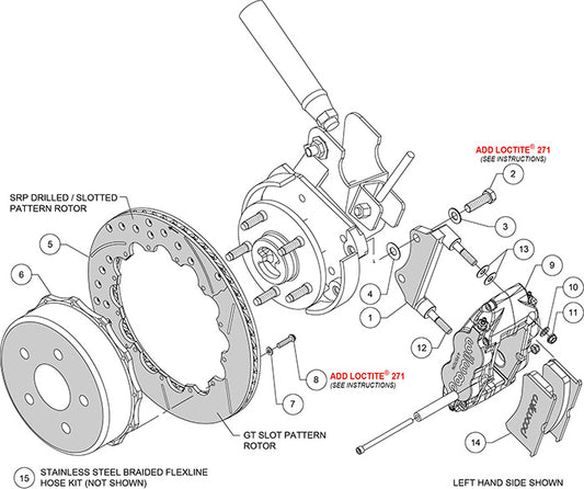 140-13969-R - Wilwood Big Brake Kit - Rear - 327x20mm Bi-Slotted - Superlite 4R Red