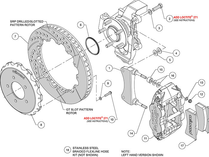 140-12911 - Wilwood Big Brake Kit - Front - 355x28mm Bi-Slotted - Superlite 6R Black