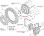 140-12932-DR - Wilwood Big Brake Kit - Rear - 362x28mm Curved Slotted & Cross Drilled - AERO4 Red