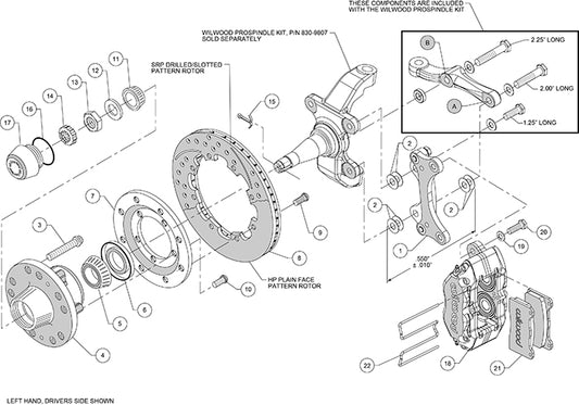140-13346 - Wilwood Big Brake Kit - Front - 309x20mm Plain - Dynapro Dust-Boot Black