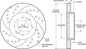 160-12838-BK - Wilwood SRP Rotor & Hat - 262x21mm Curved Slotted & Cross Drilled Right