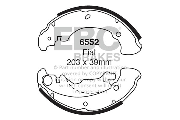 6552 - EBC Brake Shoes; Rear