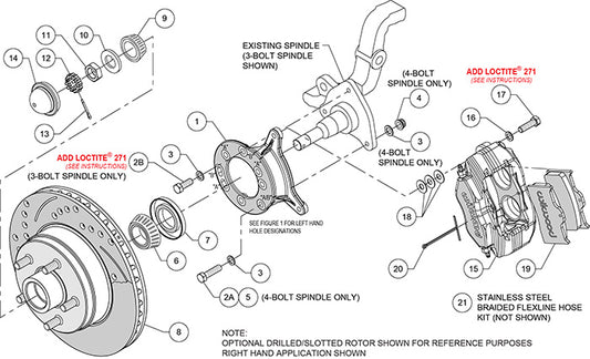 140-13476-R - Wilwood Big Brake Kit - Front - 287x24mm Plain - Dynalite-M Red