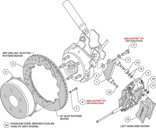 140-14066-R - Wilwood Big Brake Kit - Rear - 355x20mm Bi-Slotted - Superlite 4R Red