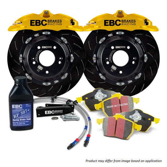 BBK040YEL-2 - EBC Big Brake Kit - Front - 330x28mm Curved Slotted - Apollo-4 Yellow