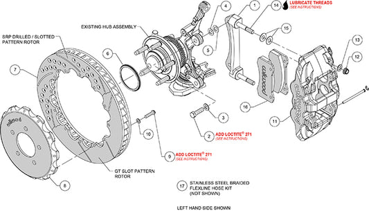 140-13685-R - Wilwood Big Brake Kit - Front - 355x32mm Bi-Slotted - AERO6 Red