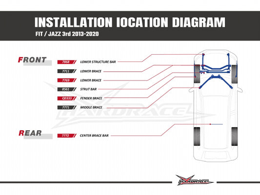 Rear Center Brace Bar Honda Fit