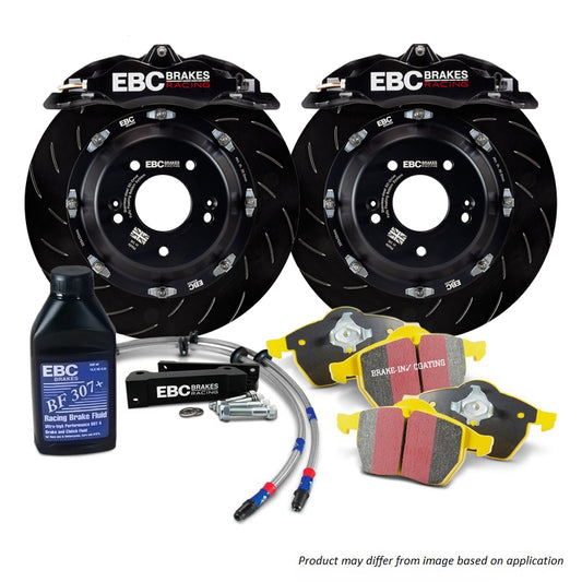 BBK009BLK-1 - EBC Big Brake Kit - Front - 330x28mm Curved Slotted - Apollo-4 Black