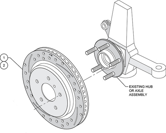 140-9336-D - Wilwood Promatrix Dimpled & Slotted Discs; Front & Rear