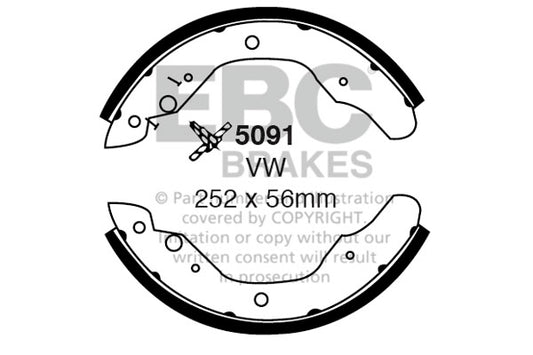 5091 - EBC Brake Shoes; Rear