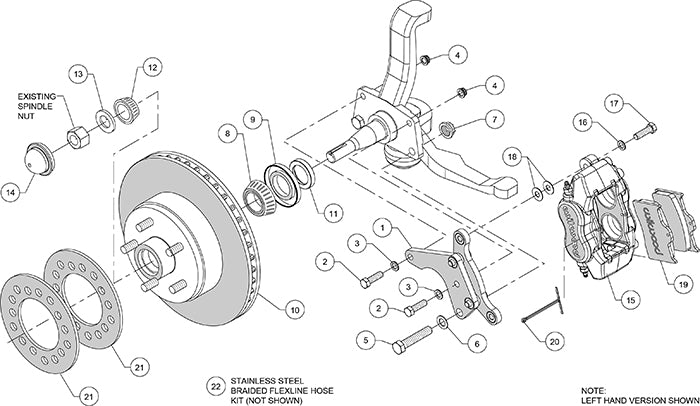 140-12922 - Wilwood Big Brake Kit - Front - 287x24mm Plain - Dynalite Internal Black