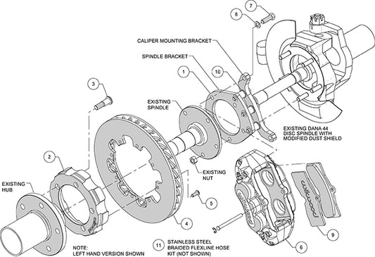 140-13928 - Wilwood Big Brake Kit - Front - 309x32mm Plain - D8-4 Black