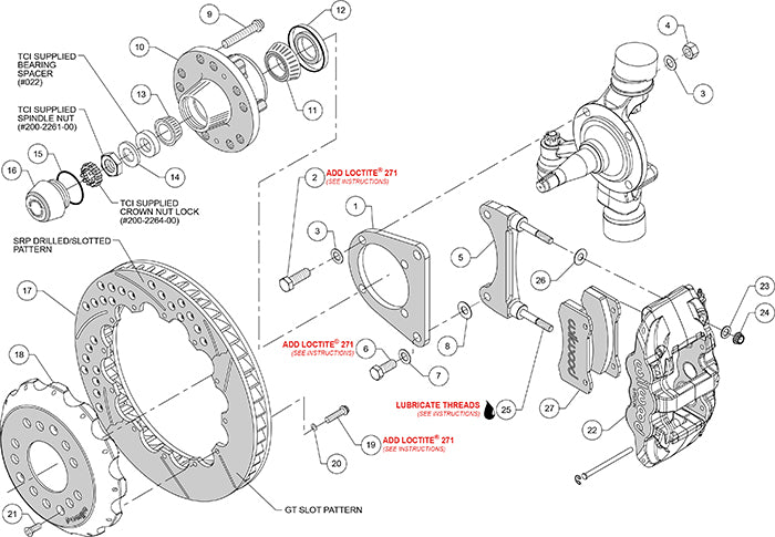 140-13226 - Wilwood Big Brake Kit - Front - 355x32mm Bi-Slotted - Aero6 Black
