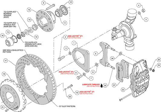 140-13226 - Wilwood Big Brake Kit - Front - 355x32mm Bi-Slotted - Aero6 Black