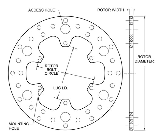 160-3748 - Wilwood Steel Rotors - 260x9mm Drilled Left/Right