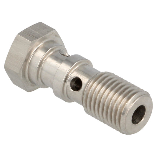 stainless steel banjo bolt double 30 mm long M10 x 1.0
