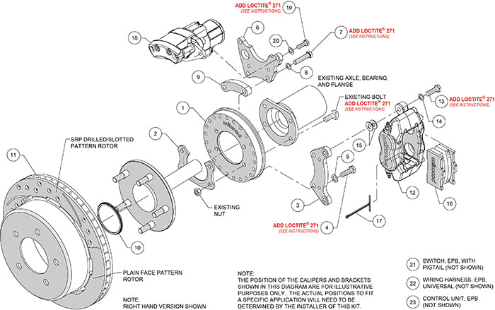 140-16146-D - Wilwood Big Brake Kit - Rear - 309x20mm Curved Slotted & Cross Drilled - Dynalite Internal Black