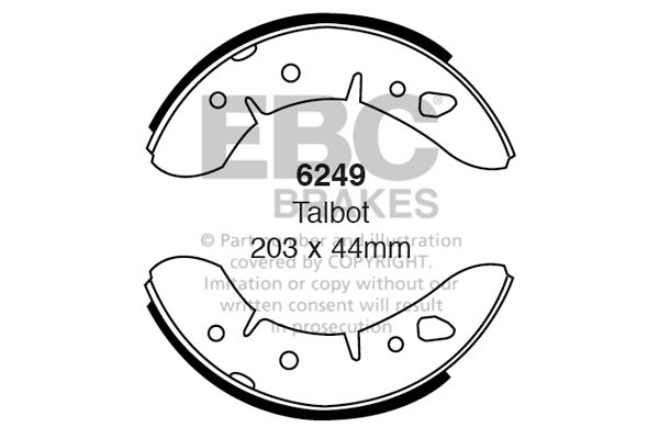 6249 - EBC Brake Shoes; Front