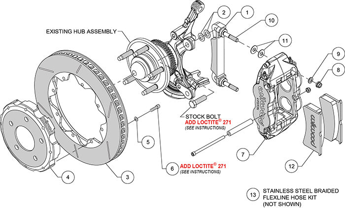 140-12508 - Wilwood Big Brake Kit - Front - 309x32mm Bi-Slotted - Forged Superlite 4R Anodized