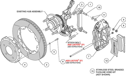 140-12508 - Wilwood Big Brake Kit - Front - 309x32mm Bi-Slotted - Forged Superlite 4R Anodized