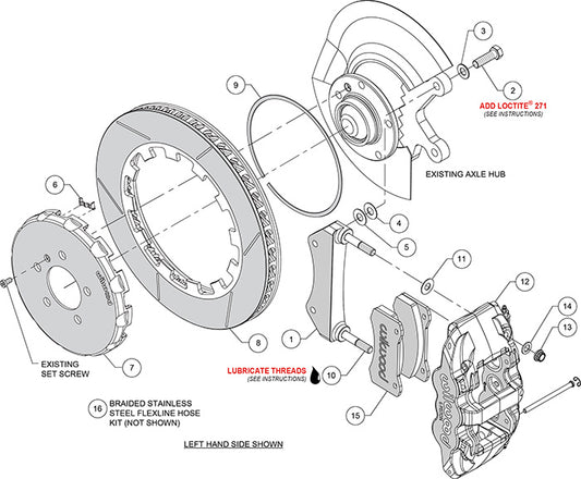 140-16010 - Wilwood Big Brake Kit - Front - 355x32mm Bi-Slotted - AERO6 Anodized
