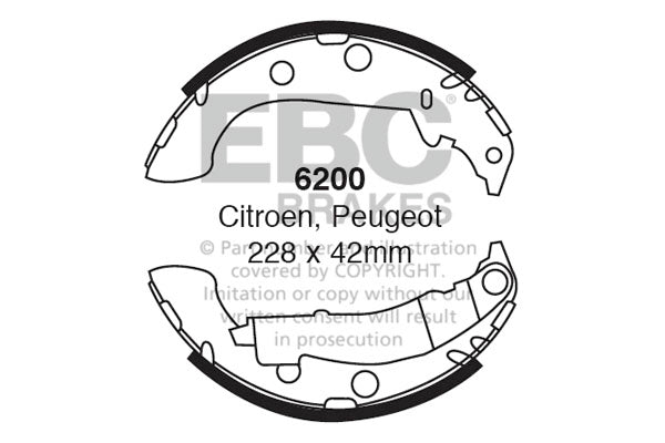 6200 - EBC Brake Shoes; Rear