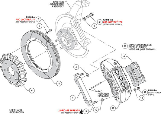 Wilwood Big Brake Kit - Front - 406x35mm Bi-Slotted - TX6R Black