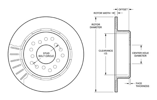 160-11365 - Wilwood Ultralite Rotor & Hat - 280x20mm Plain Left/Right