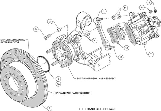 140-12363-DR - Wilwood Big Brake Kit - Rear - 309x20mm Curved Slotted & Cross Drilled - CPB Red