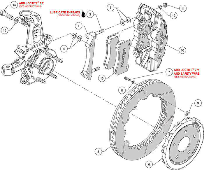 140-13743 - Wilwood Big Brake Kit - Front - 355x32mm Bi-Slotted - AERO6 Anodized