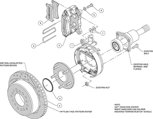 140-14400-D - Wilwood Big Brake Kit - Rear - 280x20mm Curved Slotted & Cross Drilled - Dynapro Low Profile Black