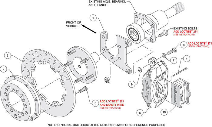 140-5771-BD - Wilwood Big Brake Kit - Rear - 291x9mm Cross Drilled - Dynalite Anodized