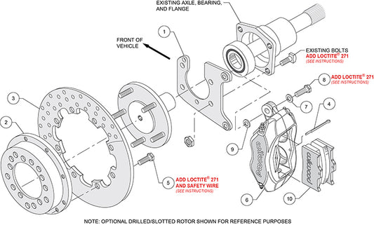 140-5771-BD - Wilwood Big Brake Kit - Rear - 291x9mm Cross Drilled - Dynalite Anodized