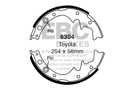 6304 - EBC Brake Shoes; Rear