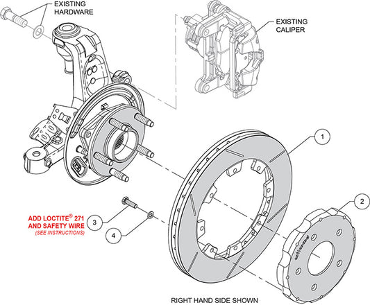 140-16530 - Wilwood 2-Piece Bi-Slotted Brake Discs; Rear