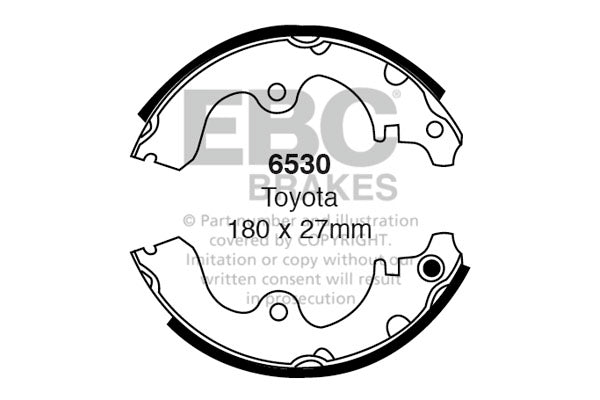 6530 - EBC Brake Shoes; Rear