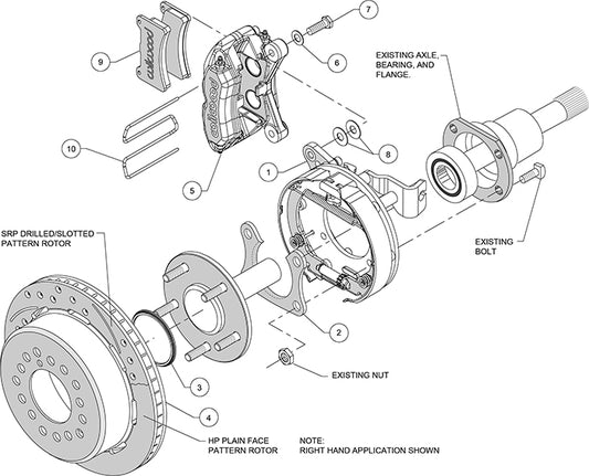 140-15601-D - Wilwood Big Brake Kit - Rear - 280x20mm Curved Slotted & Cross Drilled - Dynapro Lug Mount Black