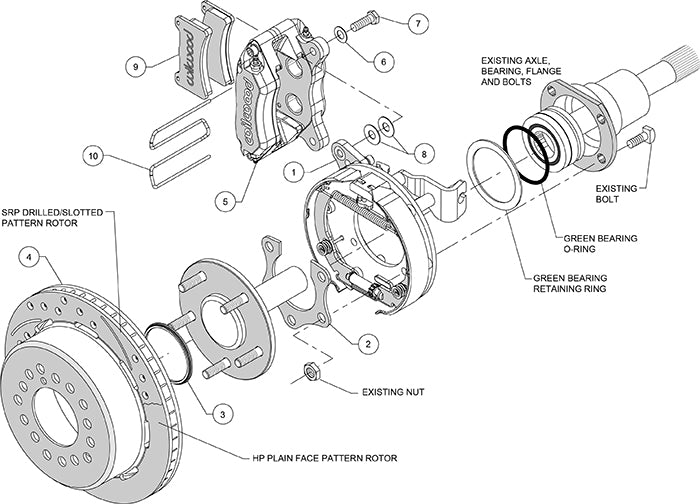 140-11386-R - Wilwood Big Brake Kit - Rear - 280x20mm Plain - Dynapro Low Profile Red