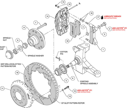 140-13692-R - Wilwood Big Brake Kit - Front - 355x32mm Bi-Slotted - Aero6 Red