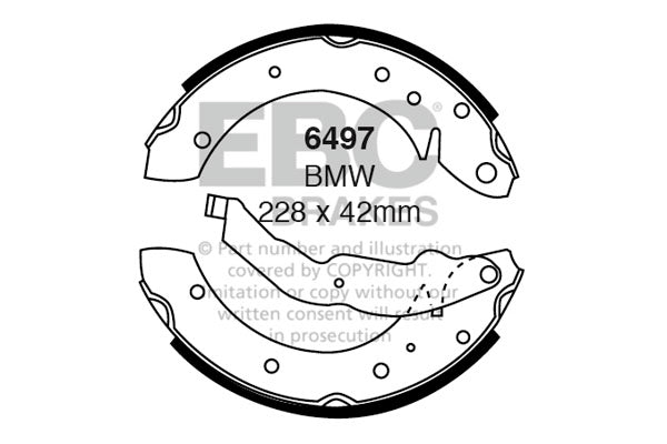 6497 - EBC Brake Shoes; Rear