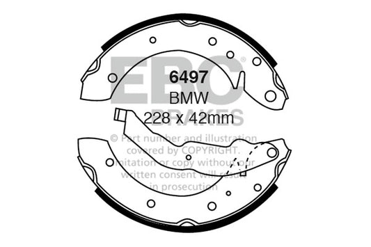 6497 - EBC Brake Shoes; Rear