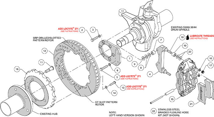 140-13329-R - Wilwood Big Brake Kit - Front - 355x32mm Bi-Slotted - Superlite 6R Red