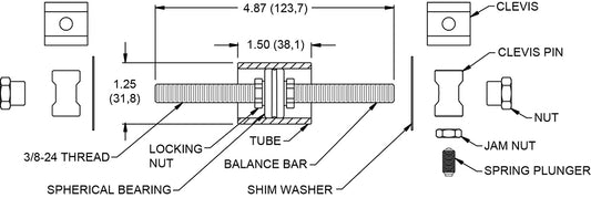340-1757 - Wilwood Balance Bar Assembly W/Tube