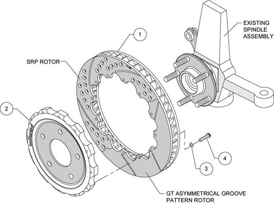 140-12496-D - Wilwood 2-Piece Dimpled & Slotted Brake Discs; Front