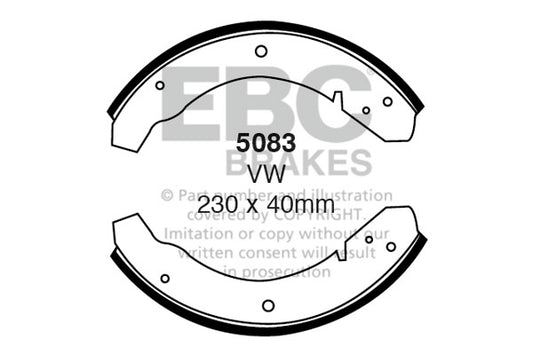 5083 - EBC Brake Shoes; Rear