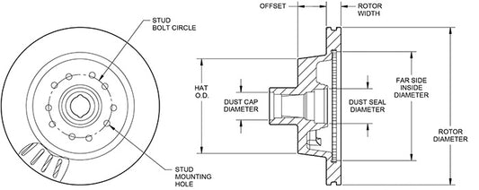 160-14950 - Wilwood HP Hub & Rotor - 301x28mm Plain Left/Right