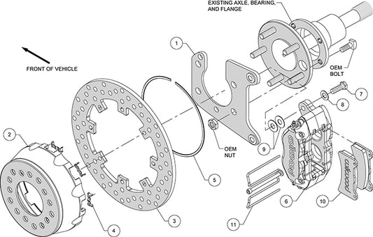 140-14141-D - Wilwood Big Brake Kit - Rear - 286x9mm Cross Drilled - Dynapro Lug Mount Anodized